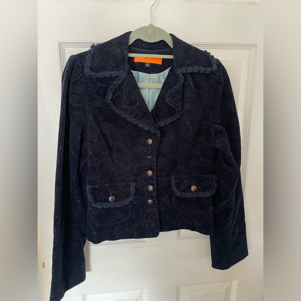 Cynthia Steffe Navy Corduroy Jacket